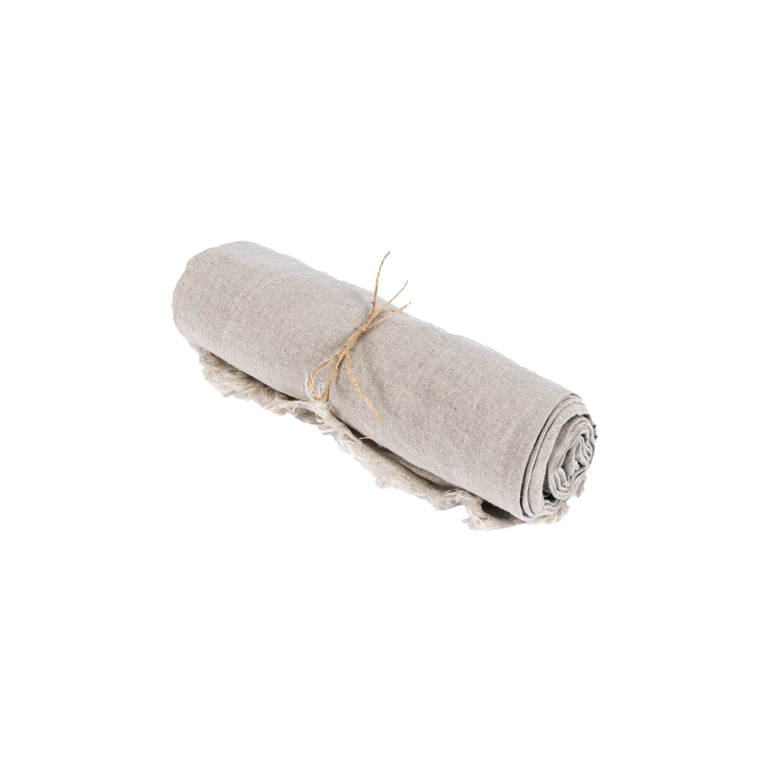 The Linen Tablecloth - Beige - 150x150 in linen — handmade luxury tablecloth curated by Laiyahome — view 3