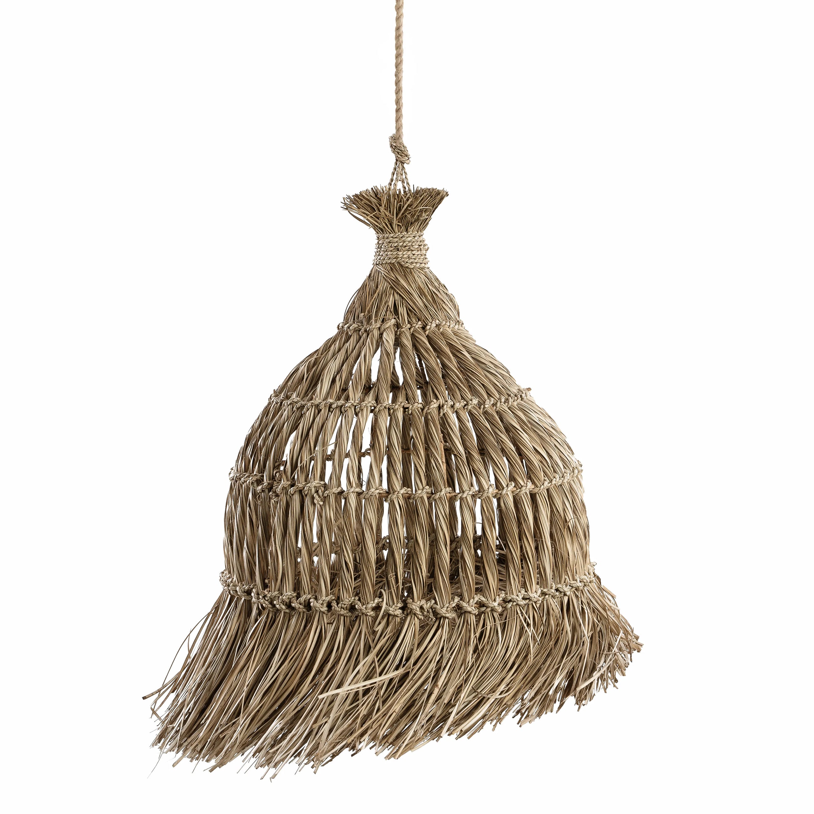 The Guagua Pendant - Natural - L in grass — handmade luxury pendant lamp curated by Laiyahome — view 3