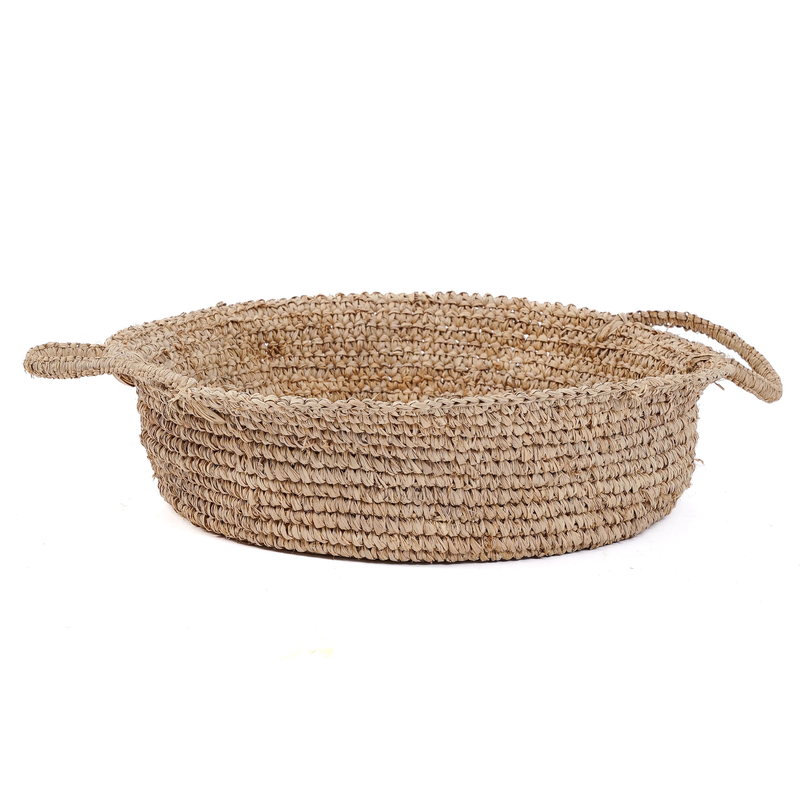 The Raffia Basket Trays - Natural - L in raffia — handmade luxury storage basket curated by Laiyahome — view 3