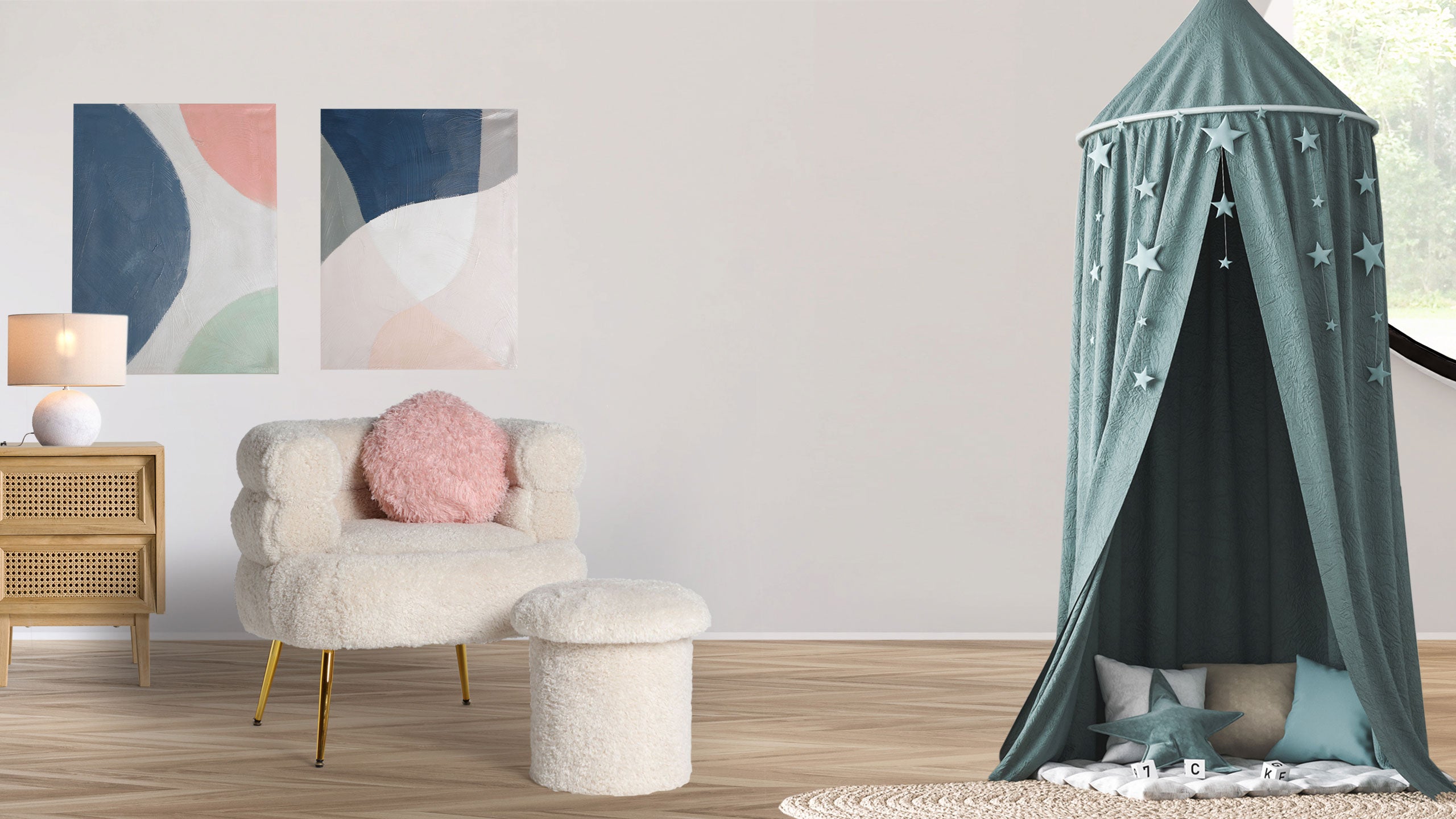 The Asira Cushion — French country cushion in high-performance polyester from Laiyahome