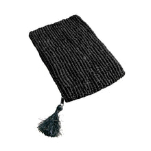 The Raffia Clutch - Black - L – raffia clutch in black – product view 1