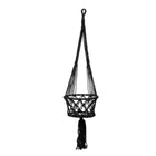 The Macrame Plant Holder - Black - L in cotton — handmade luxury planter curated by Laiyahome