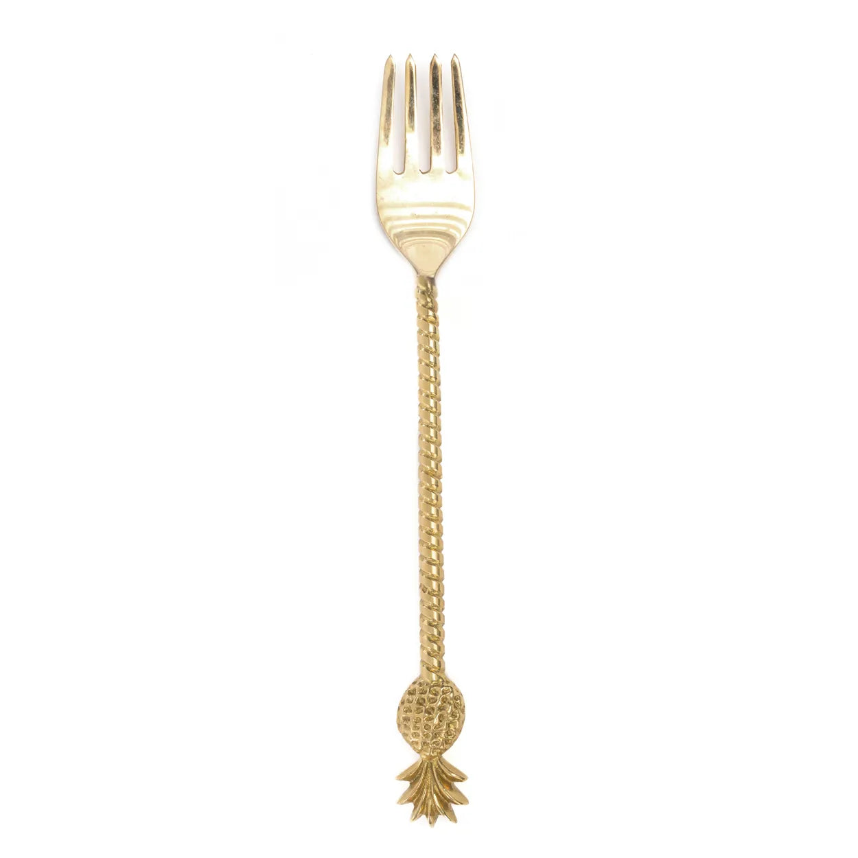 The Pineapple Fork - Gold in brass — handmade luxury table fork curated by Laiyahome — view 3