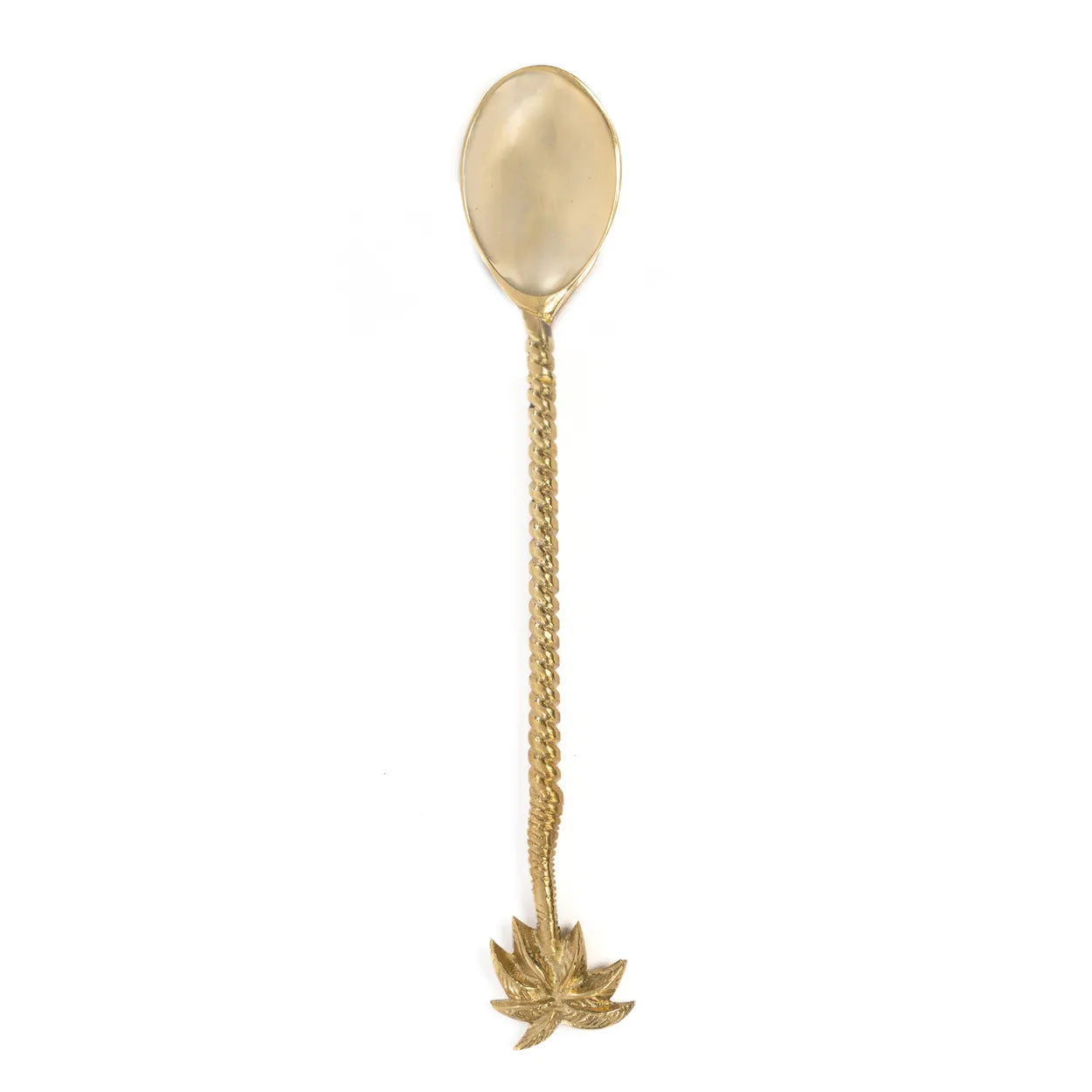 The Palm Tree Spoon - Gold in brass — handmade luxury table spoon curated by Laiyahome — view 3