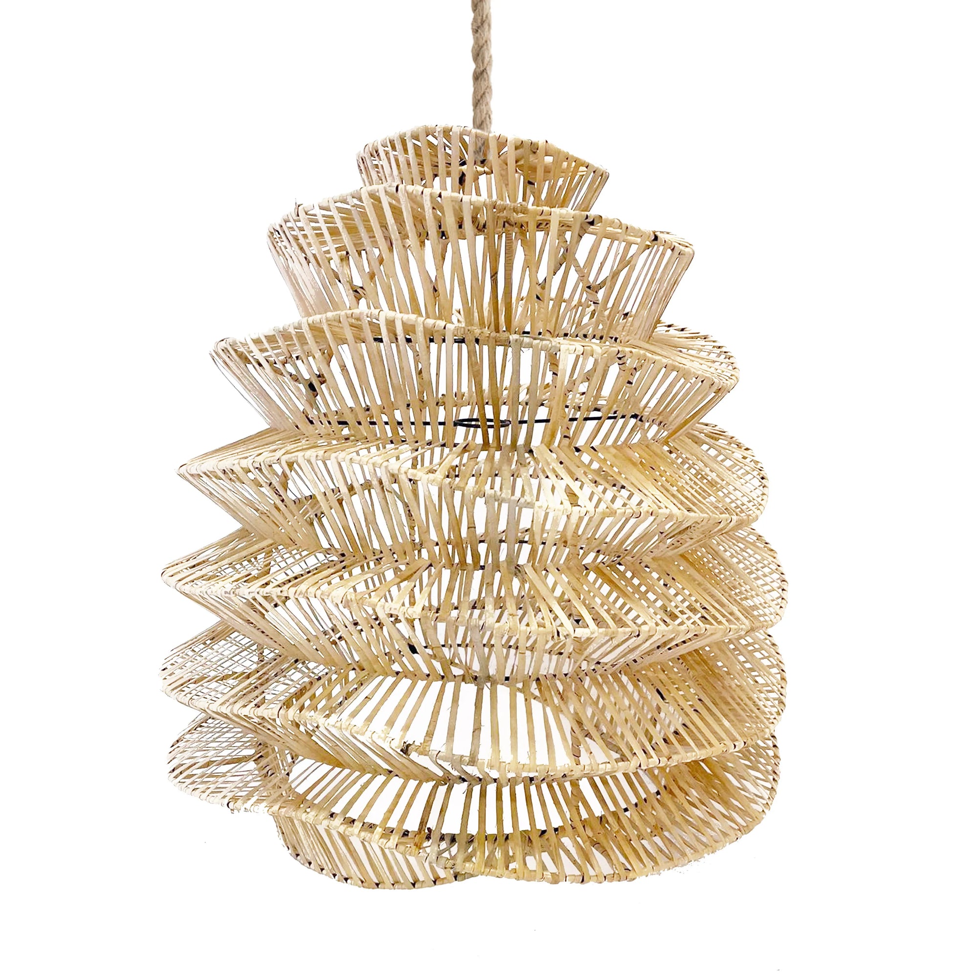 The Good Vibes Pendant - Natural - M in rattan — handmade luxury pendant lamp curated by Laiyahome — view 3