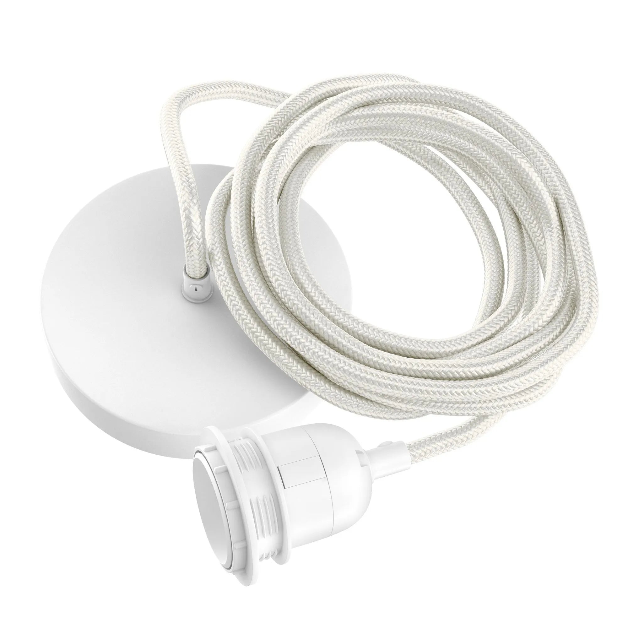 Fitting Lamps Ceiling - White - 1 Fitting in cotton — handmade luxury ceiling light curated by Laiyahome — view 3