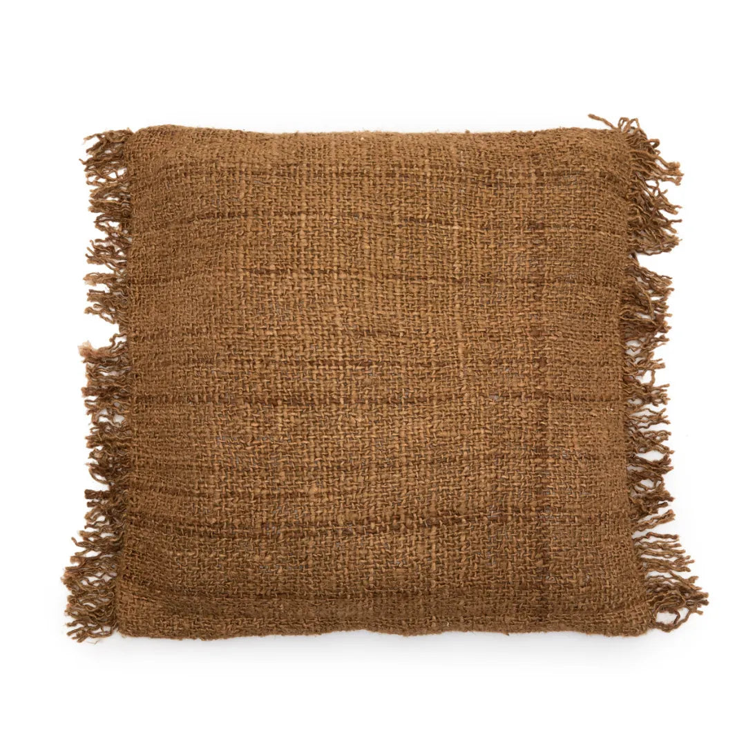The Oh My Gee Cushion Cover - Brown - 60x60 in cotton — handmade luxury cushion cover curated by Laiyahome — view 3