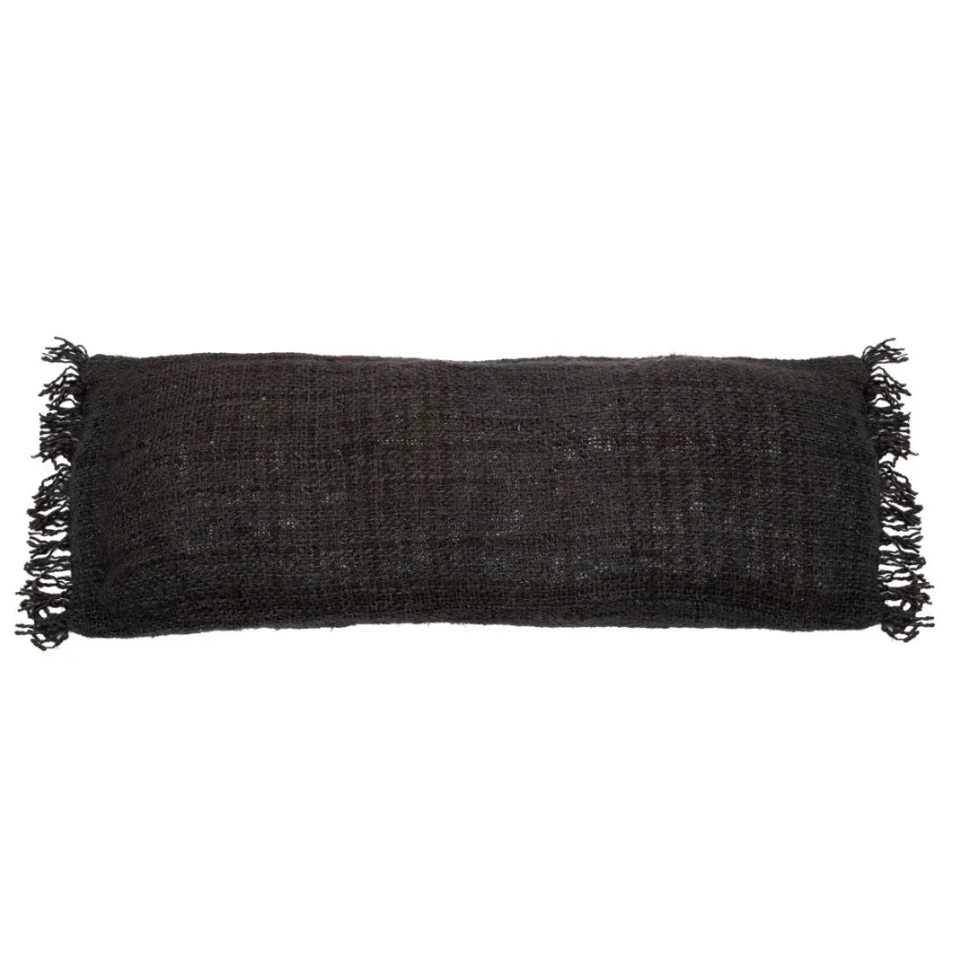 The Oh My Gee Cushion Cover - Black Navy - 35x100 in cotton — handmade luxury cushion cover curated by Laiyahome — view 3