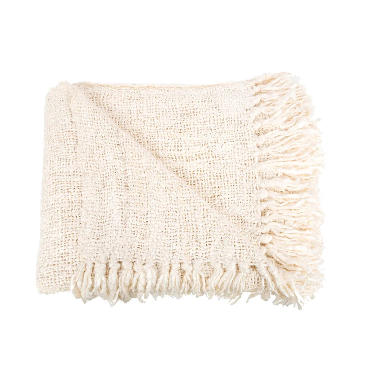 The s'il vous Plaid - Cream in cotton — handmade luxury throw blanket curated by Laiyahome — view 3