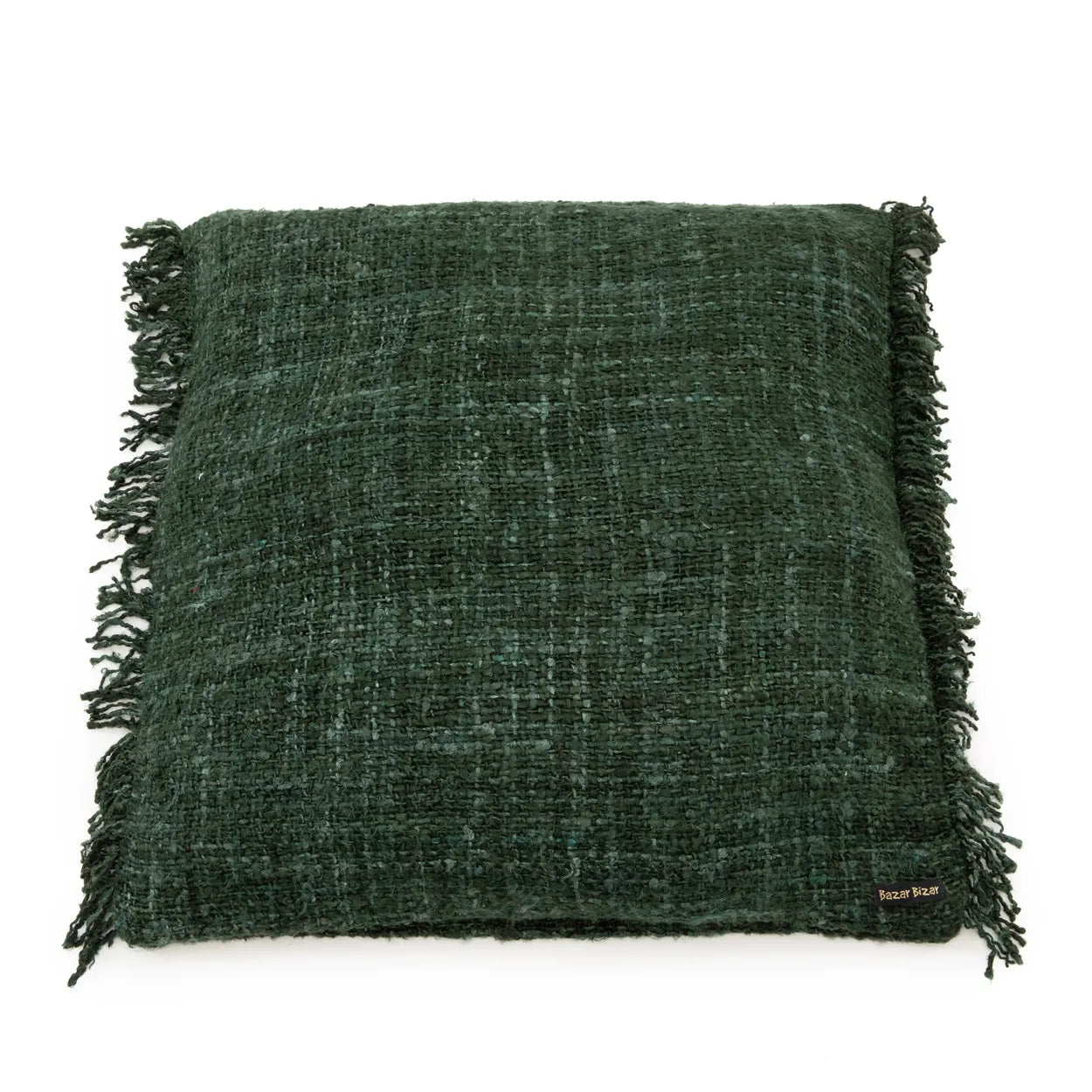 The Oh My Gee Cushion Cover - Forest Green - 60x60 in cotton — handmade luxury cushion cover curated by Laiyahome — view 3