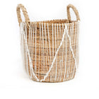 The Straight Stitched Macrame Basket - L in cotton — handmade luxury storage basket curated by Laiyahome — view 3