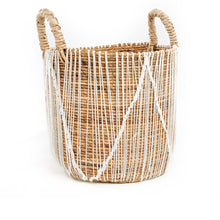 The Straight Stitched Macrame Basket - L in cotton — handmade luxury storage basket curated by Laiyahome — view 3