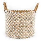 The Crossed Stitched Macrame Basket - L in cotton — handmade luxury storage basket curated by Laiyahome — view 3