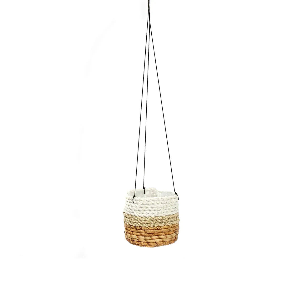 The Banana Plant Hanger - Natural White - S in palm leaf — handmade luxury planter curated by Laiyahome — view 3