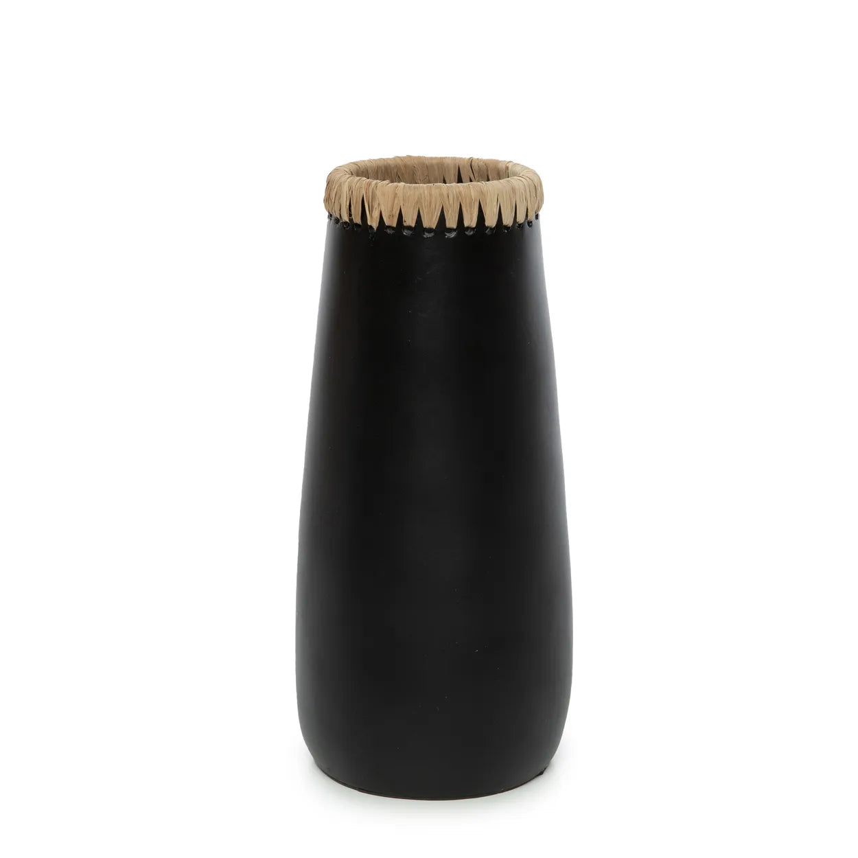 The Sneaky Vase - Black Natural - L in terracotta — handmade luxury vase curated by Laiyahome — view 3