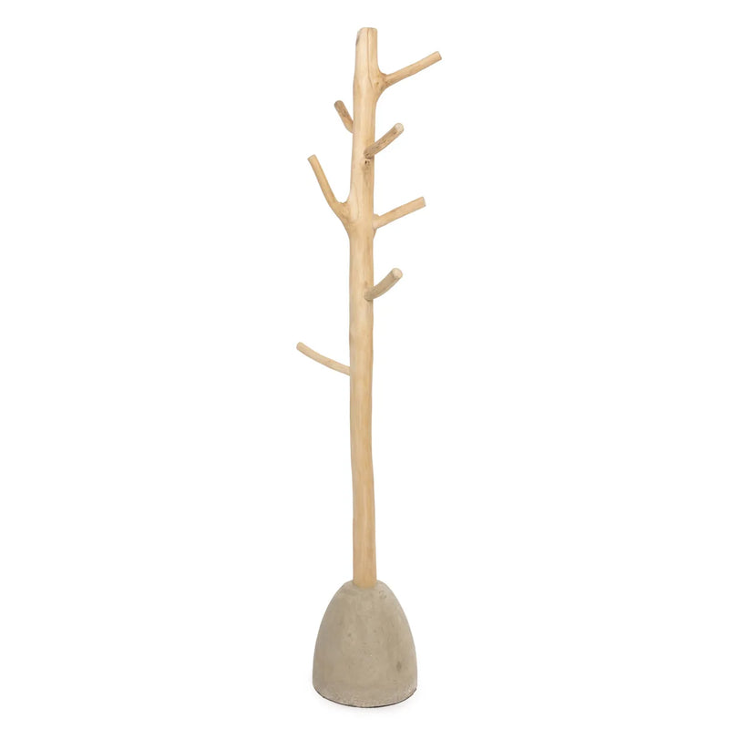 The Concrete Coat Hanger - Natural in wood — handmade luxury coat stand curated by Laiyahome