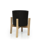 The Charcoal Low - Black Natural - S in terracotta — handmade luxury planter curated by Laiyahome — view 3