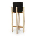 The Charcoal High - Black Natural - L in terracotta — handmade luxury planter curated by Laiyahome