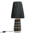 The Naxos Table Lamp - Black Natural in terracotta, earthenware — handmade luxury table lamp curated by Laiyahome — view 3