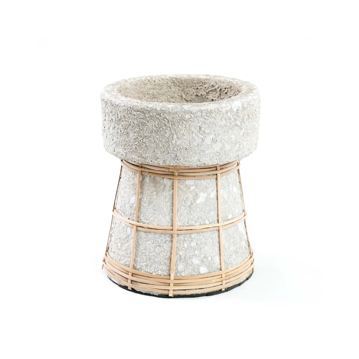 The Serene Candle Holder - Concrete Natural - M in terracotta, earthenware — handmade luxury tea light holder curated by Laiyahome — view 3
