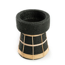 The Serene Candle Holder - Black Natural - M in terracotta — handmade luxury tea light holder curated by Laiyahome — view 3