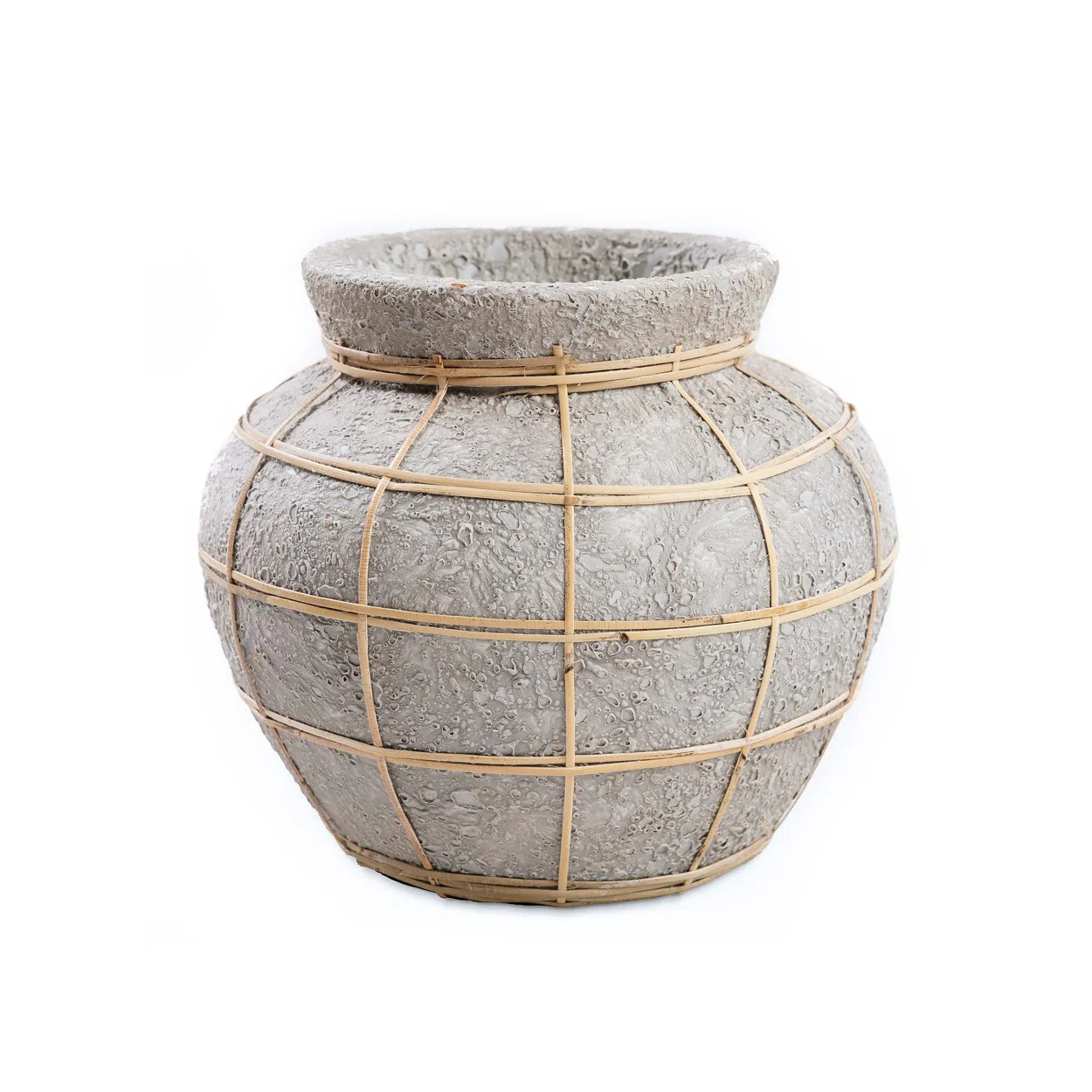 The Belly Vase - Concrete Natural - M in terracotta — handmade luxury vase curated by Laiyahome