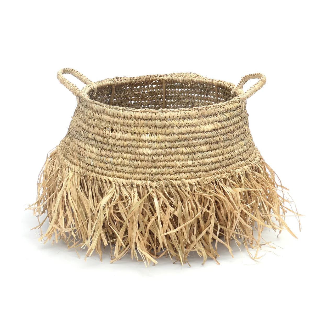 The Raffia Deluxe Baskets - Natural - Medium in raffia — handmade luxury storage basket curated by Laiyahome — view 3