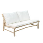 The Island Two Seater - Natural White in wood, textile — handmade luxury sofa curated by Laiyahome