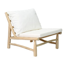 The Island One Seater - Natural White in wood, textile — handmade luxury sofa curated by Laiyahome