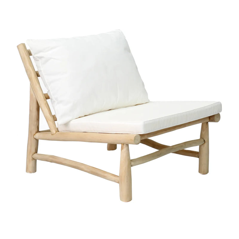 The Island One Seater - Natural White in wood, textile — handmade luxury sofa curated by Laiyahome