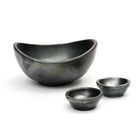The Burned Curved Bowls - Black - Set of 3 in terracotta — handmade luxury bowl curated by Laiyahome — view 3