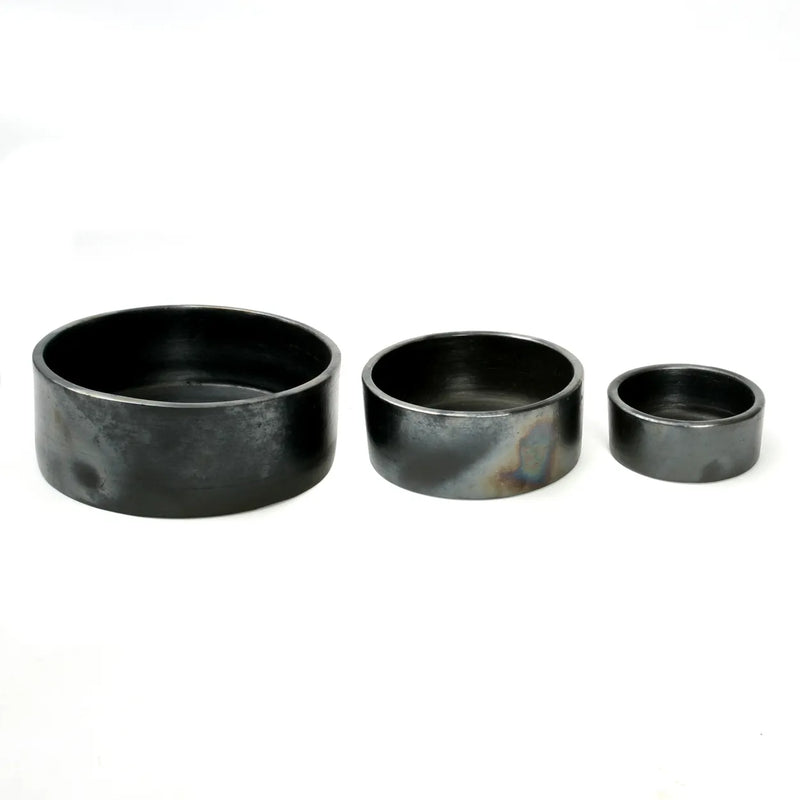 Plat cylindrique brûlé - Noir - Lot de 3