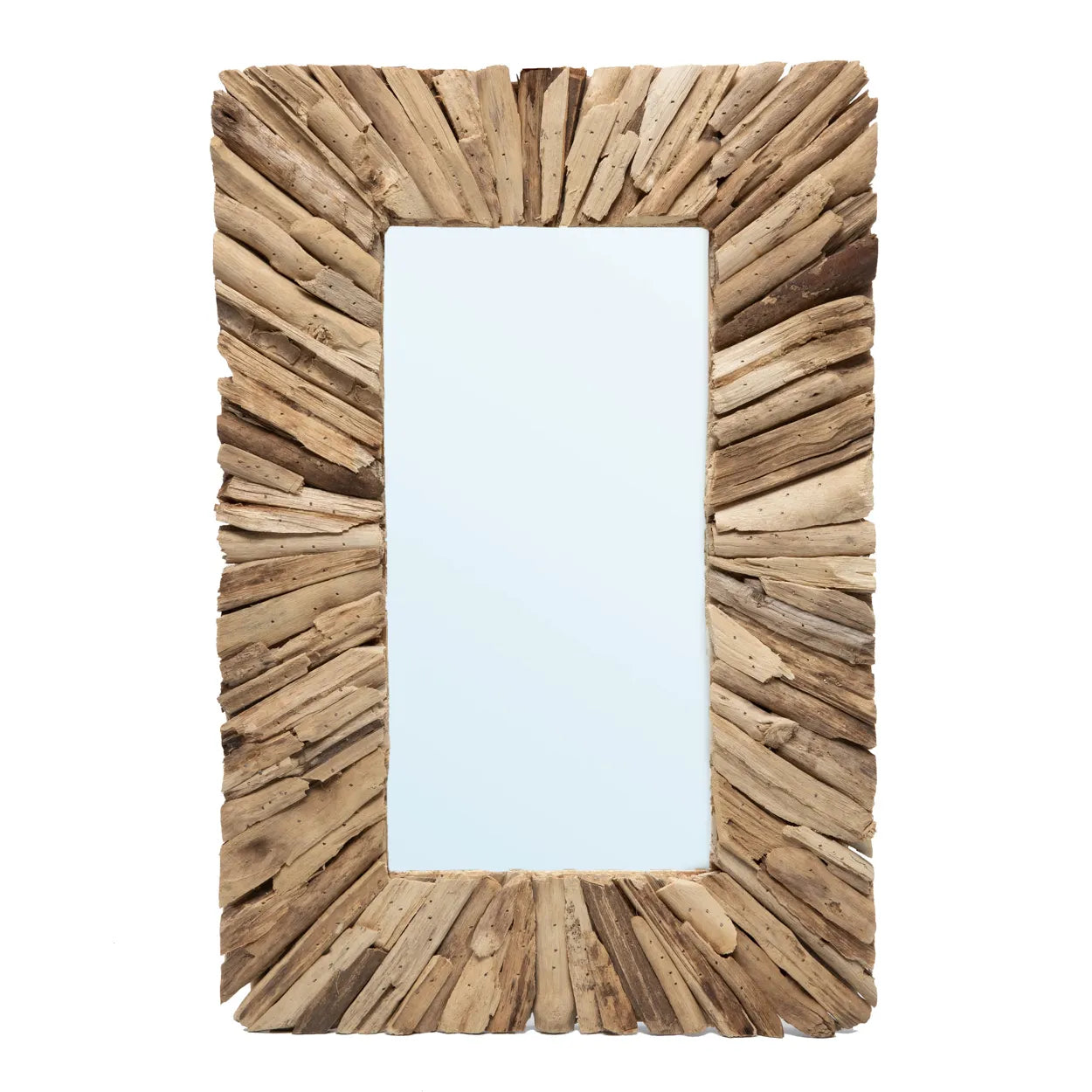 The Driftwood Framed Mirror - Natural - M in wood — handmade luxury wall mirror curated by Laiyahome — view 3