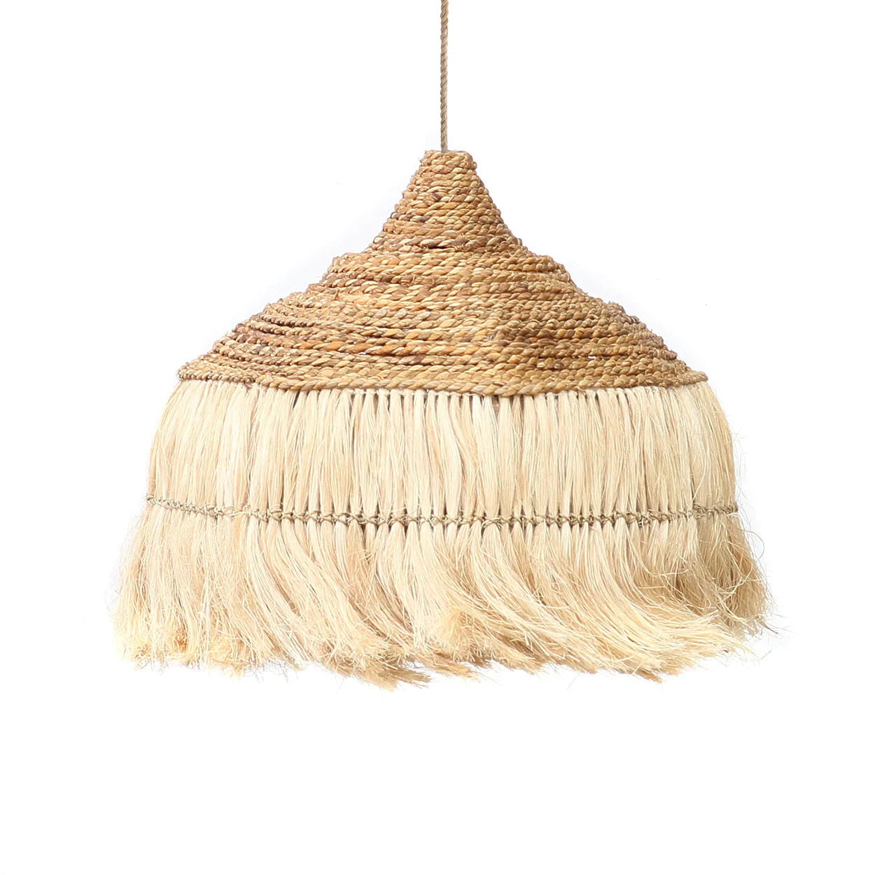 The Abaca Hoola Pendant - Natural - L in glass — handmade luxury pendant lamp curated by Laiyahome — view 3