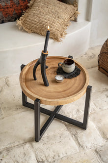 The Rain Tree Side Table - Natural Black in wood — handmade luxury side table curated by Laiyahome — view 2
