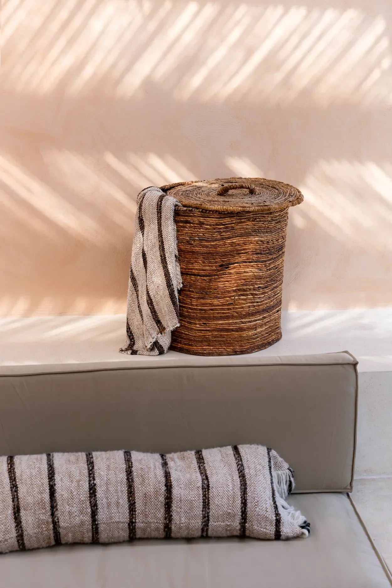 The Chingon Banana Baskets - Natural - L in palm leaf — handmade luxury storage basket curated by Laiyahome — view 2