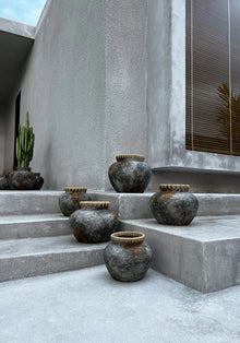 The Styly Vase - Antique Grey - S in terracotta — handmade luxury vase curated by Laiyahome — view 4