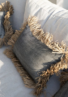 The Cotton Bonita Cushion Cover - Natural Black - 30x50 in cotton — handmade luxury cushion cover curated by Laiyahome — view 4