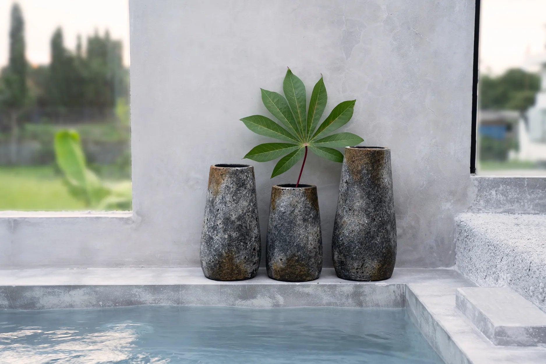 The Spooky Vase - Antique Grey - L in terracotta — handmade luxury vase curated by Laiyahome — view 2