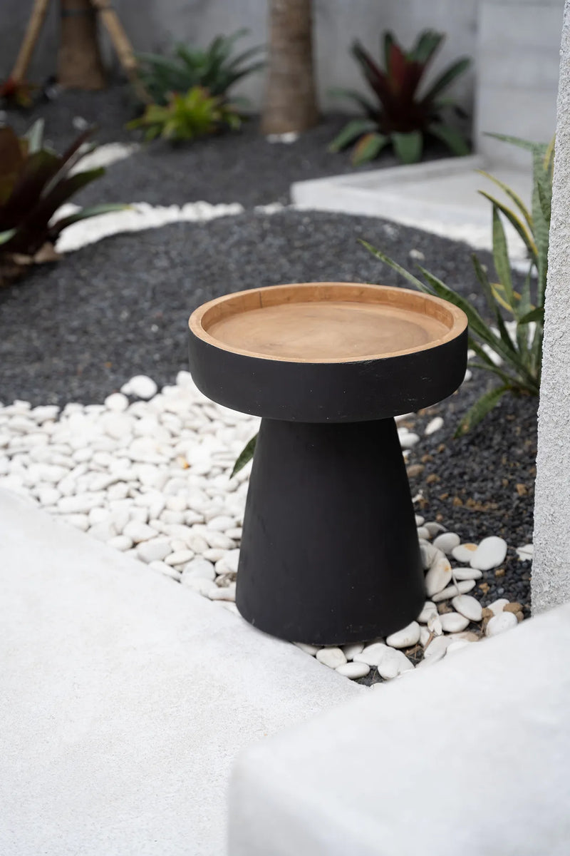 The Rayu Side Table - Black Natural