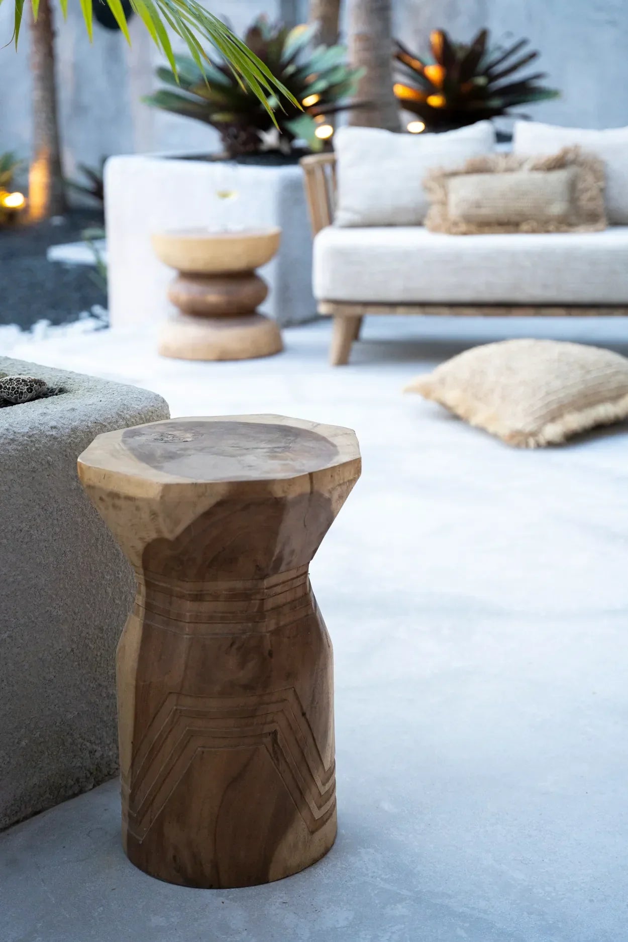 The Bloom Stool - Natural in wood — handmade luxury stool curated by Laiyahome — view 2