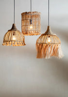 The Abaca Tassel Pendant - Natural - S in grass — handmade luxury pendant lamp curated by Laiyahome — view 4