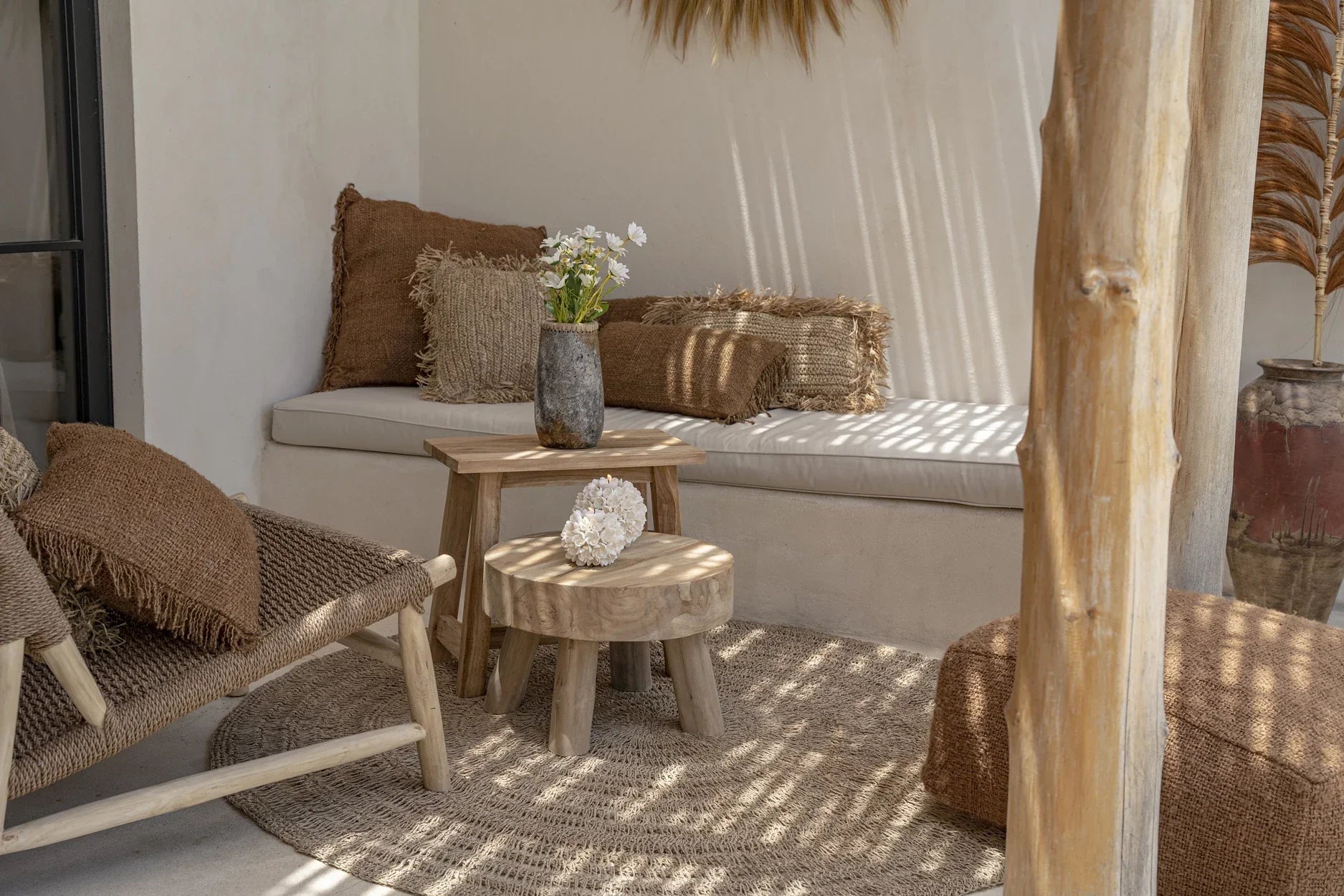 The Oh My Gee Cushion Cover - Brown - 40x40 in cotton — handmade luxury cushion cover curated by Laiyahome — view 4
