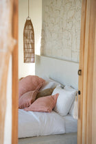 The Oh My Gee Cushion Cover - Salmon Pink - 40x40 in cotton — handmade luxury cushion cover curated by Laiyahome — view 4