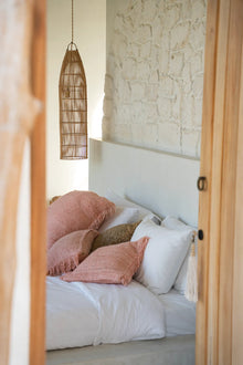 The Oh My Gee Cushion Cover - Salmon Pink - 40x40 in cotton — handmade luxury cushion cover curated by Laiyahome — view 4