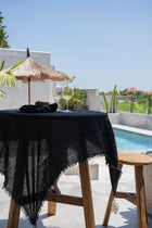 The Linen Tablecloth - Black - 150x200 in linen — handmade luxury tablecloth curated by Laiyahome — view 4