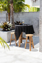 The Linen Tablecloth - Black - 150x150 in linen — handmade luxury tablecloth curated by Laiyahome — view 4