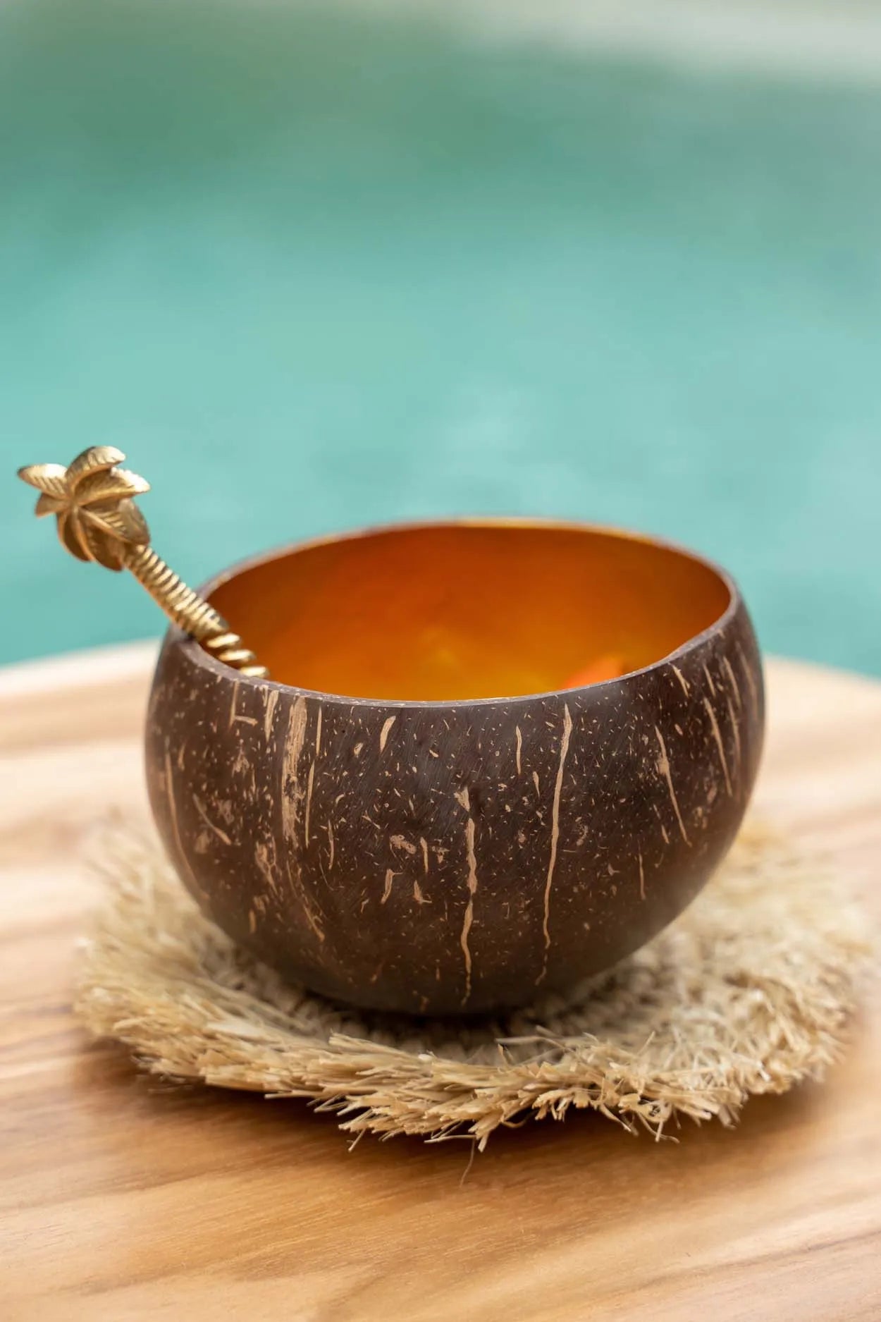 The Coco Food Bowl - Natural Gold in coconut — handmade luxury bowl curated by Laiyahome — view 2