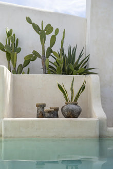 The Pretty Candle Holder - Antique Grey - L in terracotta — handmade luxury tea light holder curated by Laiyahome — view 4
