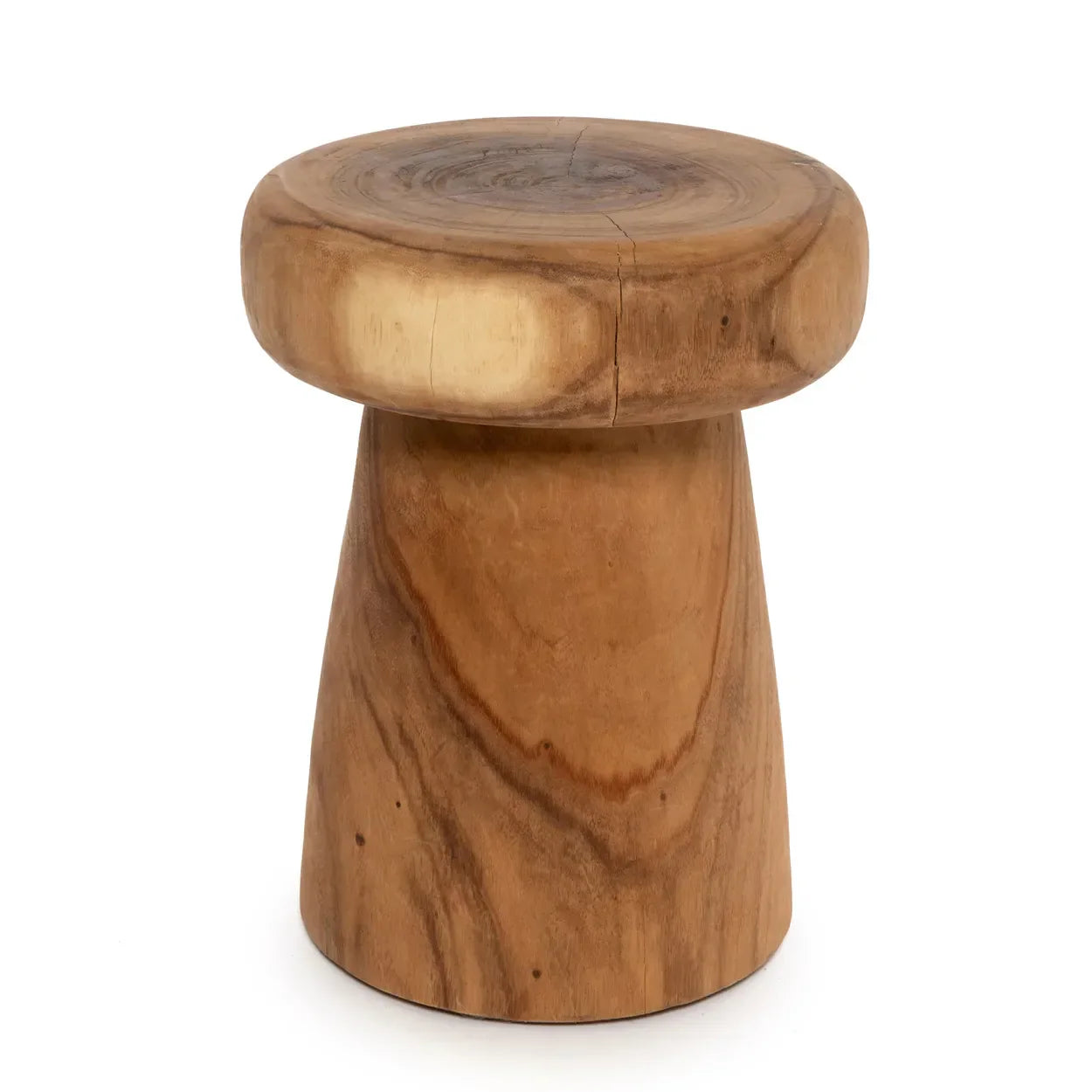 The Mushroom Stool - Natural in wood — handmade luxury stool curated by Laiyahome